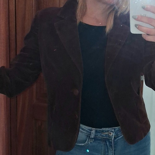 Corduroy mid-length jacket brown like new, size M
