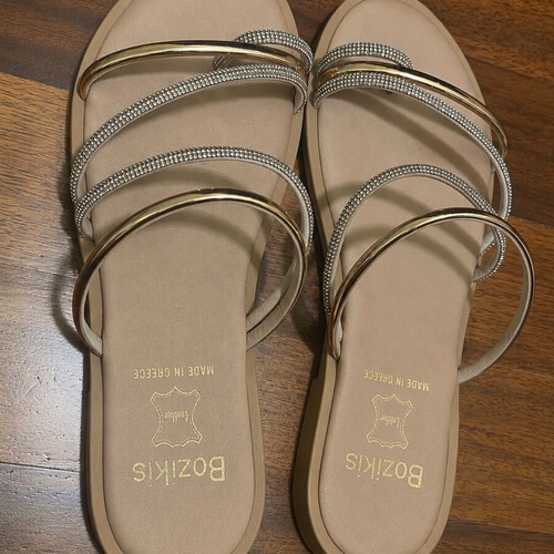 Bozikis beige sandals like new, size 38