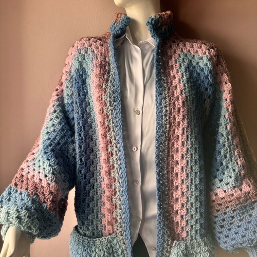 Handmade knitted cardigan new in pastel shades