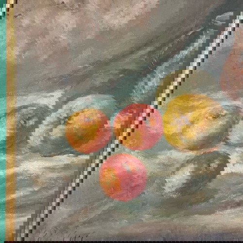 Έργο τέχνης Δ. Λίτσα μεταχειρισμένο, νεκρή φύση σε κορνίζα