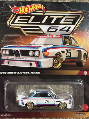 Hot Wheels Elite 64 1975 BMW 3.0 CSL Race αυτοκίνητο καινούργιο με αυθεντική θήκη