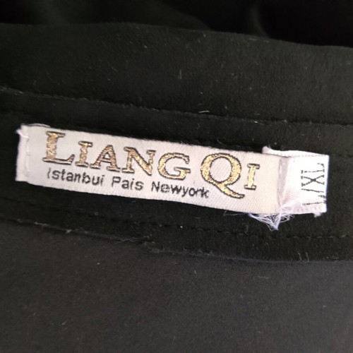 Liang Qi women's black double-breasted coat, size M