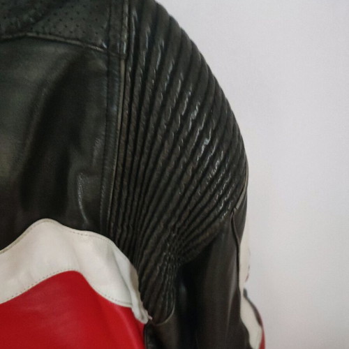 Leather Racing Motorcycle Jacket used with reinforced back, shoulders, elbows, size No54