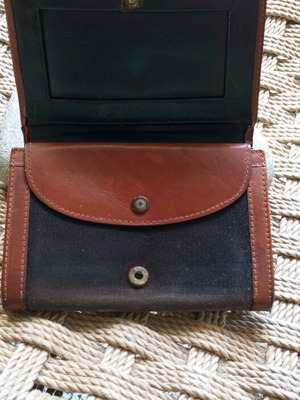 Vintage style women's wallet like new, brown leather and suede