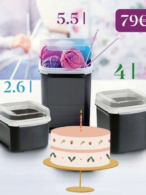 Tupperware σετ 3 δοχείων αποθήκευσης τροφίμων, 5,5 l, 4 l και 2,6 l