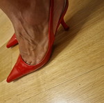 Zara patent leather pump used, red, size 37
