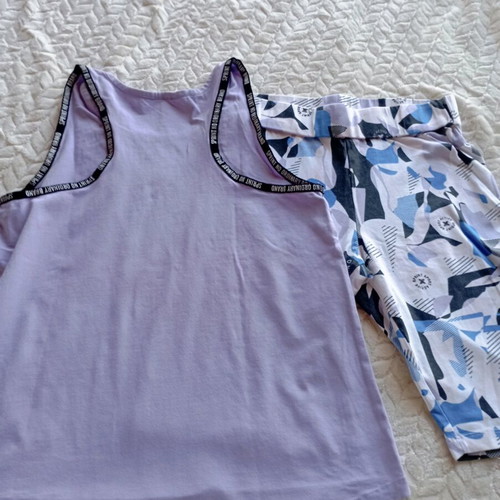 Sprint sleeveless top and cycling leggings set like new, multicolor, 14-16 years