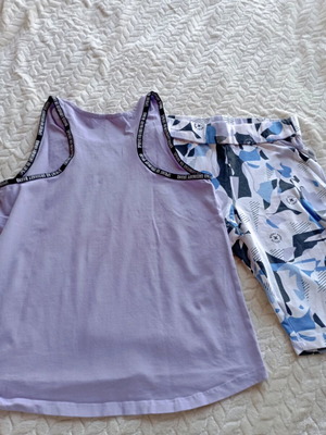 Sprint sleeveless top and cycling leggings set like new, multicolor, 14-16 years