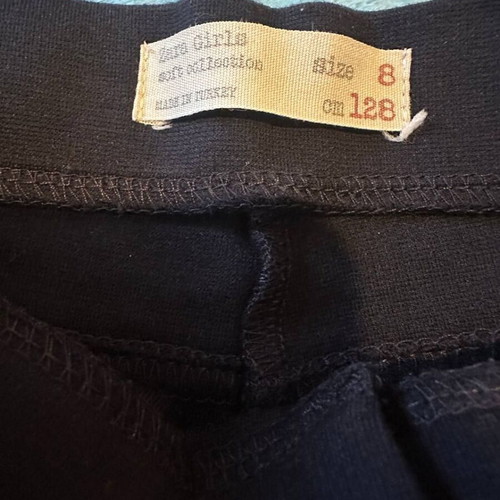 Zara Girls' Pants 8 Years 128 cm Black With Gold Zippers Like New