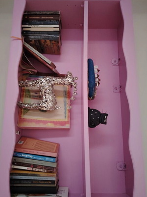 Pink and purple wall furniture used