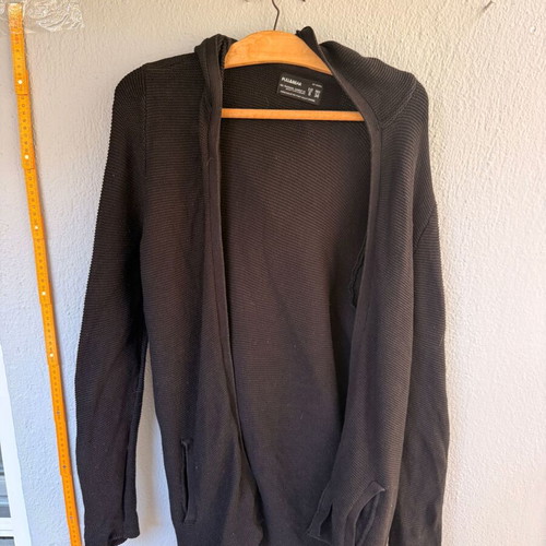 Black knitted cardigan with hood Pull&Bear used