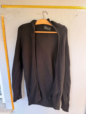Black knitted cardigan with hood Pull&Bear used
