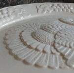 Large ceramic oval platter with embossed design like new