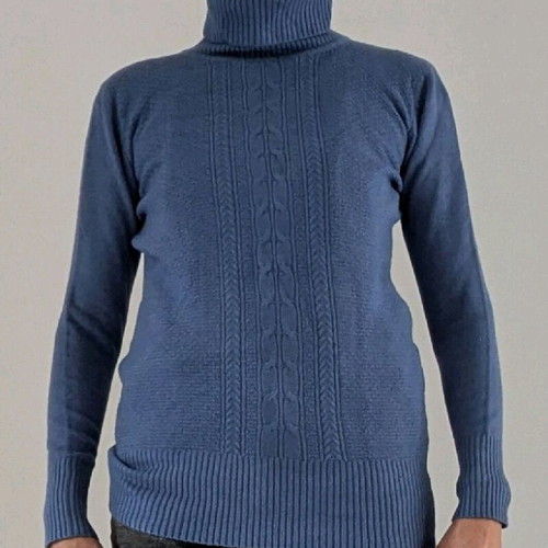 Turtleneck sweater used, size M/L, blue