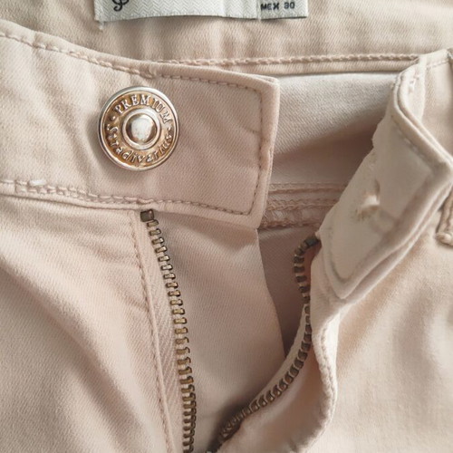 Stradivarius spring fabric pants beige size 40 like new