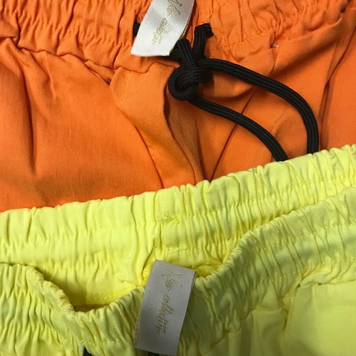 Spring pants with elastic waistband, like new, yellow and orange, set of 2
