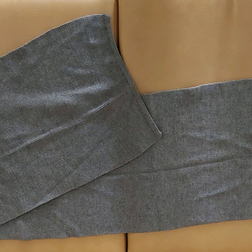 2 Unisex Grey Wool Knit Scarves, Used, Large Size