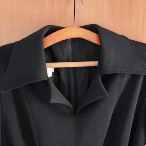 Vintage black midi dress with belt, like new