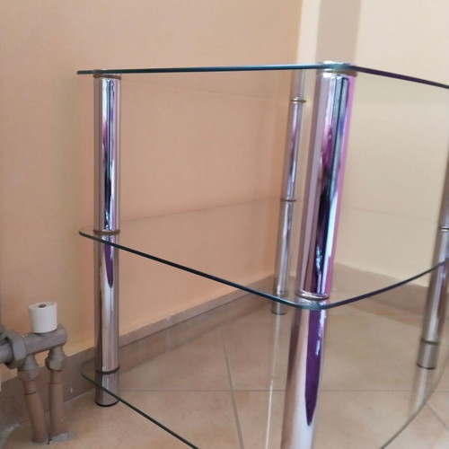 TV stand used, glass, heavy furniture