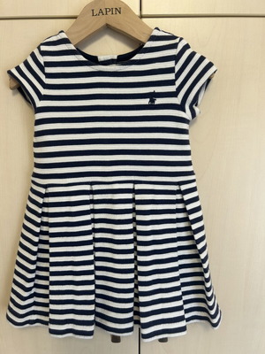 Polo Ralph Lauren baby dress like new, striped white-blue, 18 months