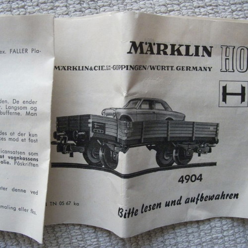 MARKLIN EMPTY BOX FROM SET 4904