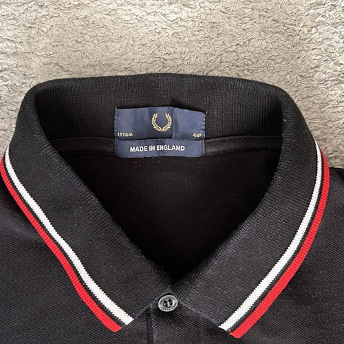 Fred Perry Black Polo Shirt XL used, made in England