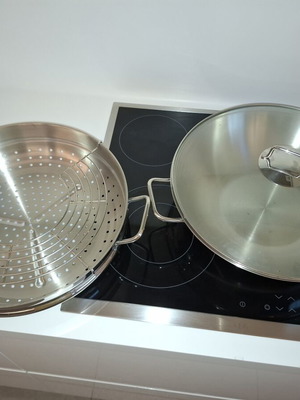 Wok WMF Macao set of 4 pieces 36 cm like new, stainless steel