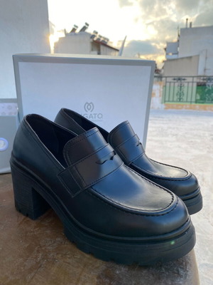 Migato loafer with high heel new, black, size 38