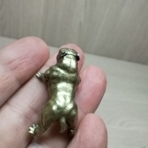Bulldog miniature made of brass new, antique gold tone
