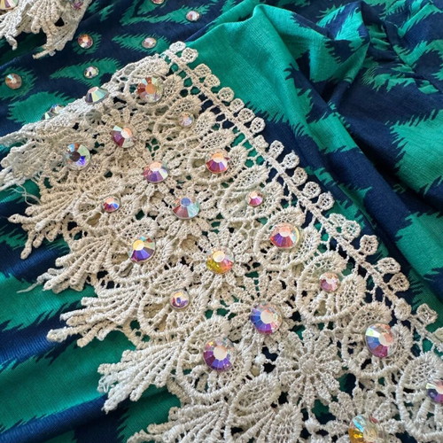 Cezanne dress used with crystals one size blue turquoise