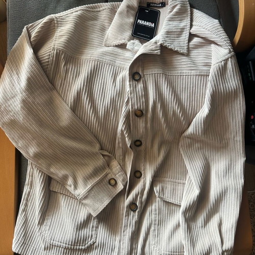 Paranoia beige corduroy jacket new with tags, size M