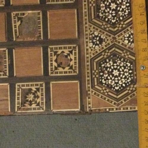 Traditional handmade chess and backgammon board used
