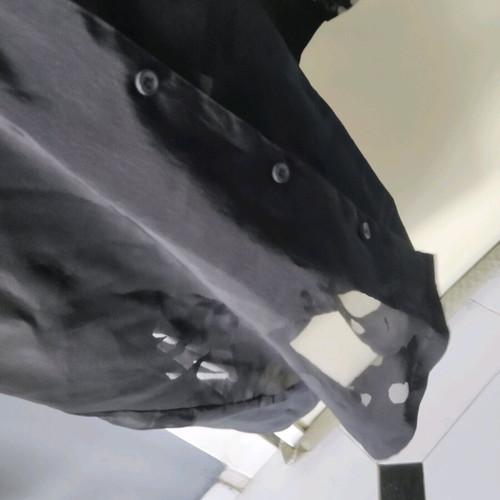 Bershka Shirt Black With Sheer Details Like New, Size L