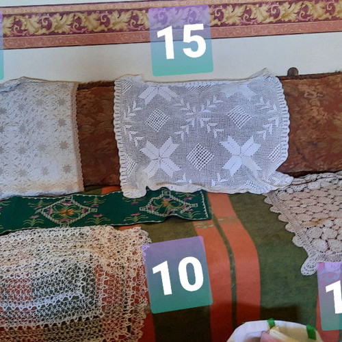 Embroidered table runners used, pack of 6 pieces