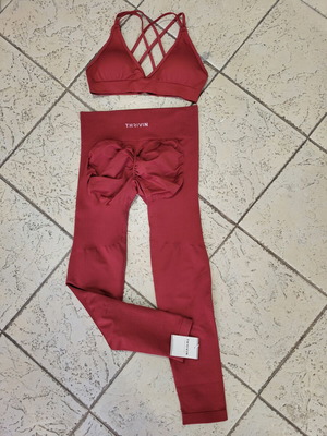 Thrivin women's sports leggings set new, red, size M