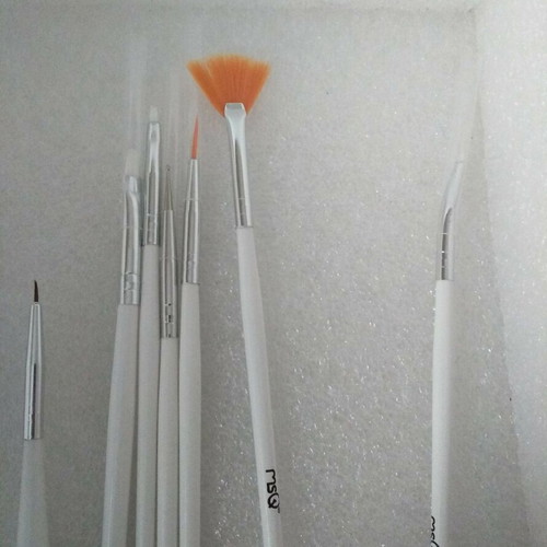 MSQ Nail Art Brush Set 15 Pieces, white