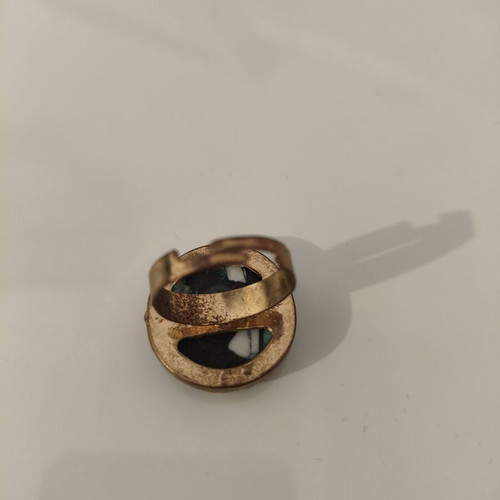 Statement handmade mosaic adjustable ring like new, multicolor