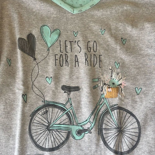 Winter pajamas used, gray and turquoise, size S