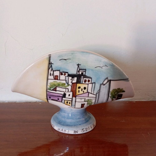 Handmade clay decorations like new, jug, vase, cup, napkin holder