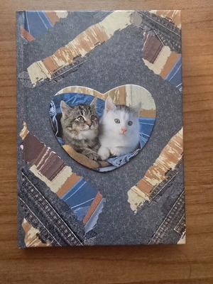 Notebook with kittens like new, hardcover 18x12.7