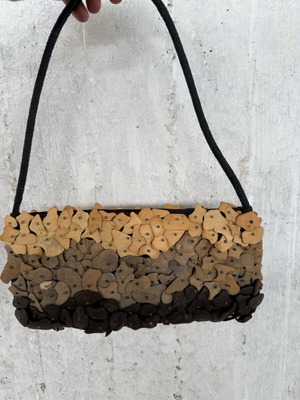 Handmade bag like new, black and beige