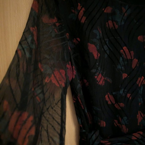Anonyme maxi dress Italian medium black with red and green floral like new