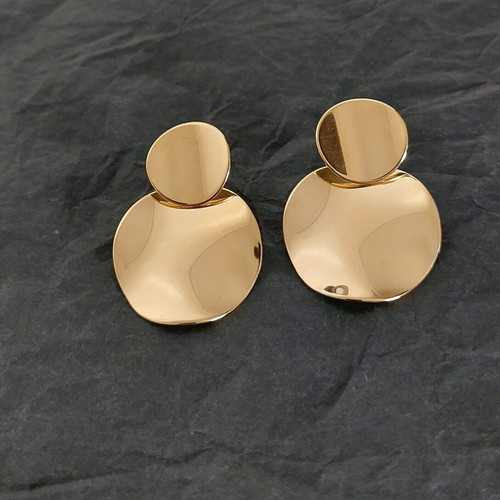 Dangling earrings new, gold stainless steel