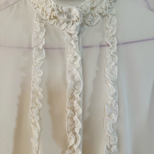 Zara ivory shirt with mao collar like new