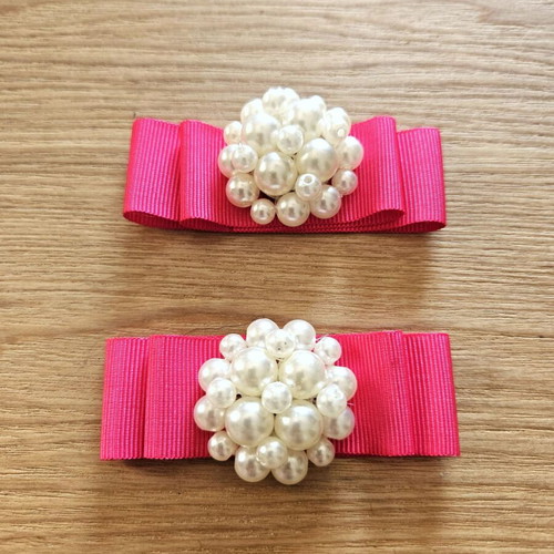 Decorative pearl accessories for sandals, ballerinas and bags new, set of 2