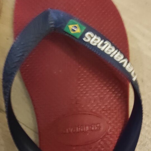 Havaianas flip flops used, size 39-40, blue and red