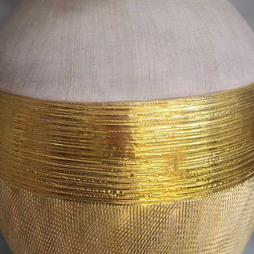 Porcelain table lamp with gold details large, height 62.5 cm
