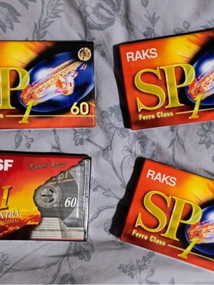 Sealed audio cassette tapes, pack of 4, 60 minutes, new