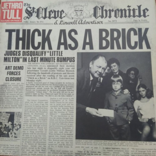 Jethro Tull Thick As A Brick βινύλιο LP άλμπουμ αμερικάνικη έκδοση μεταχειρισμένο, περιλαμβάνει εφημερίδα