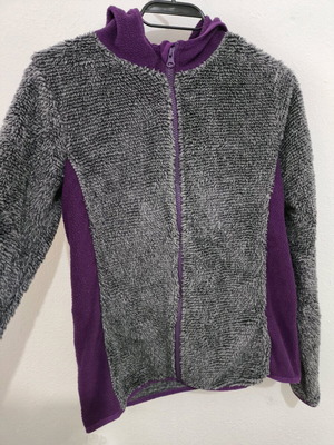 Set of 2 used children's cardigans for girls 12-14 years, gray and pink